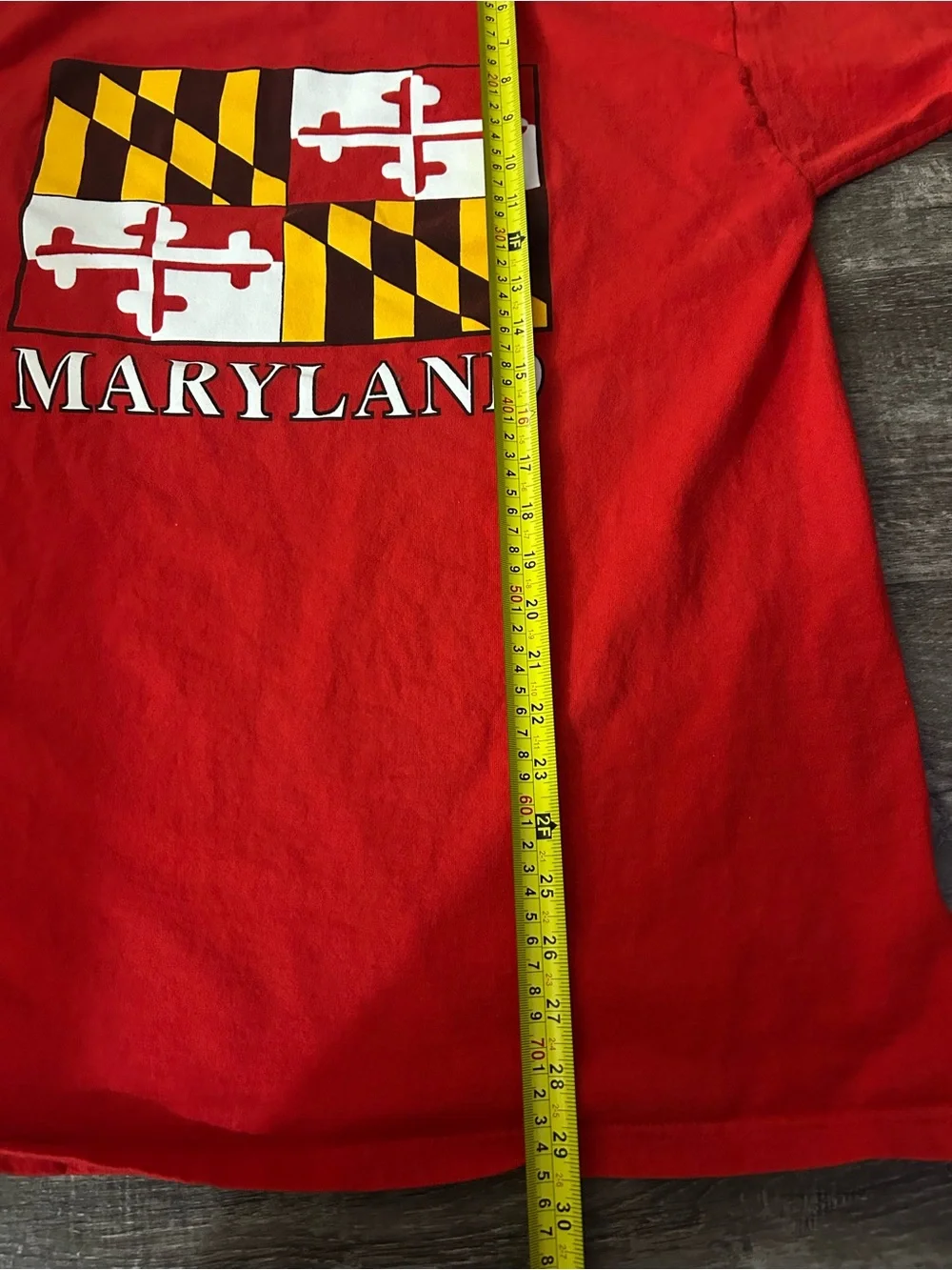 Fruit of the Loom Red Maryland Flag Graphic Tee